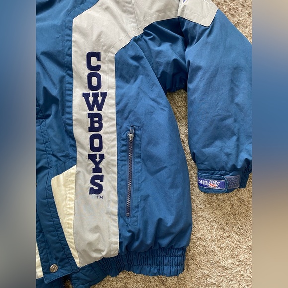 Vintage 90s Triple Fat Goose Dallas Cowboys NFL Blue Windbreaker Jacket Men's XL - Picture 2 of 13